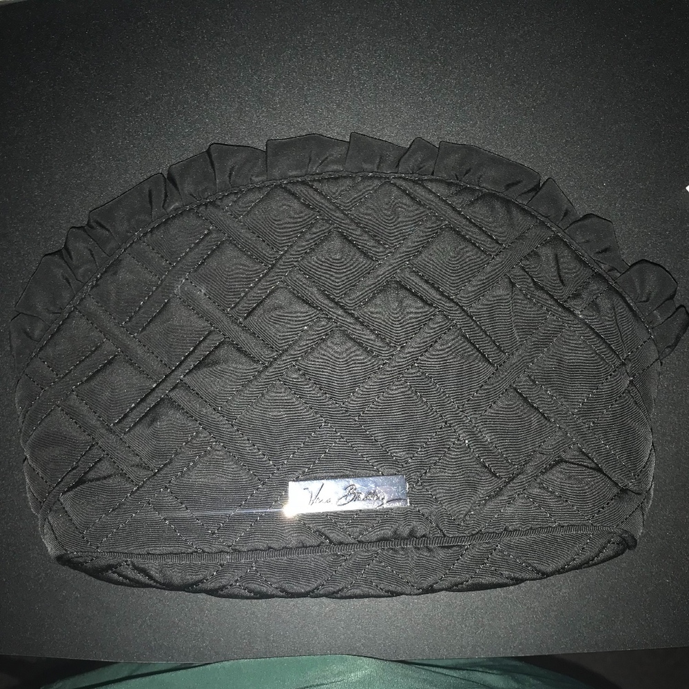 Vera Bradley Large Ruffle Makeup Bag in Black